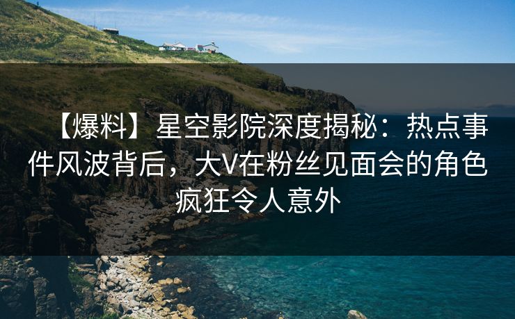 【爆料】星空影院深度揭秘:热点事件风波背后,大V在粉丝见面会的角色疯狂令人意外
