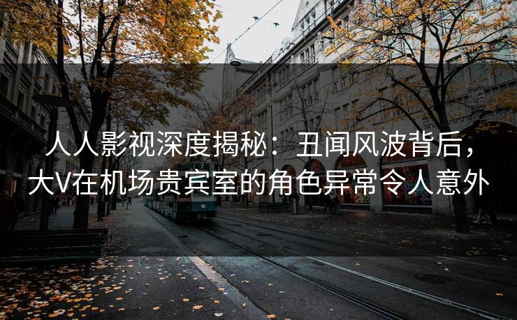 人人影视深度揭秘：丑闻风波背后，大V在机场贵宾室的角色异常令人意外